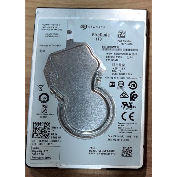 Seagate FireCuda Gaming SSHD 1TB SATA 2.5" Solid State Hybrid Drive - Picture 1 of 2